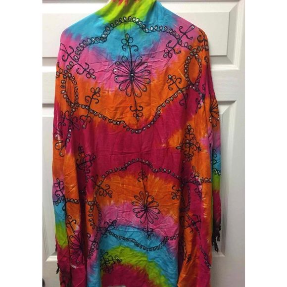 NWT Multicolored Multi-use Wrap by Wayan Natural Wear Retail $199.99 - Picture 2 of 7